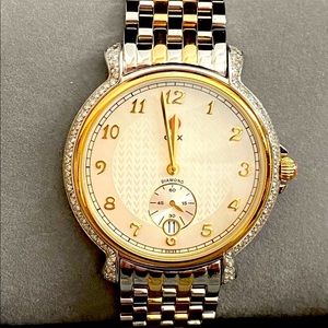 MICHELE *RARE* TWO-TONE CSX DIAMOND BEZEL WATCH